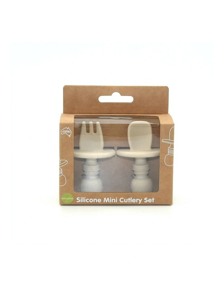 Silicone Mini Cutlery Set in Sand image 2