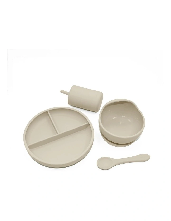 Silicone 4 piece Feeding Set in Sand image 1