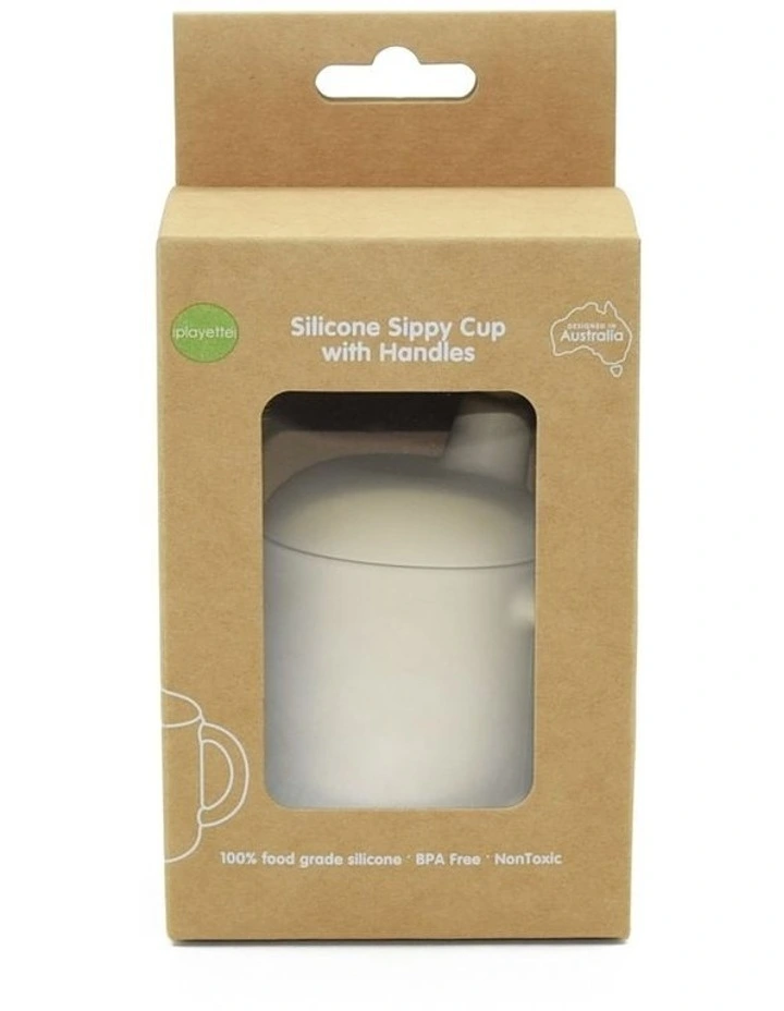 Silicone Sippy cup with handles in Cream image 2