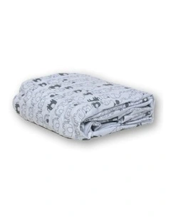 Printed Co-Sleeper Fitted Sheet in Blue