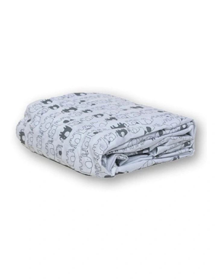 Printed Co-Sleeper Fitted Sheet in Blue image 1