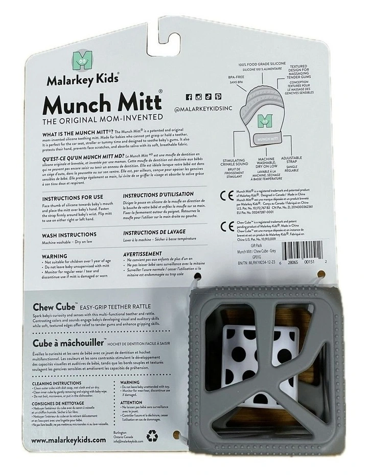 Gift Pack Mitten & Cube in Grey image 2