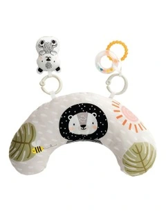 Ergonomic Tummy Time Pillow With Teether And Rattle