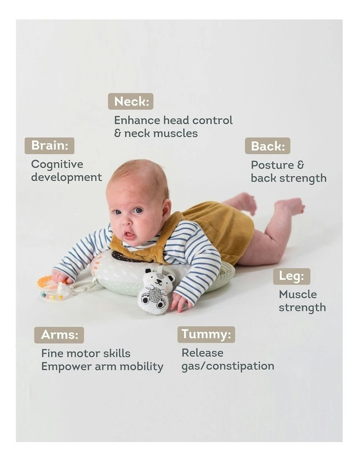 Ergonomic Tummy Time Pillow With Teether And Rattle image 2