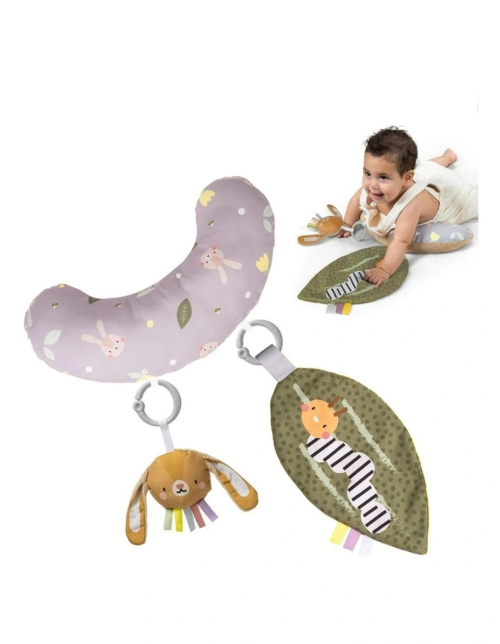 Tummy Time Set With Rattle Bunny And Crinkle Leaf For 06 Months image 1