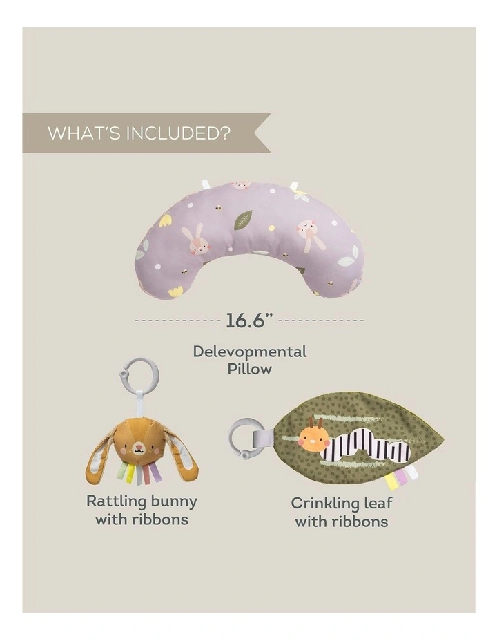 Tummy Time Set With Rattle Bunny And Crinkle Leaf For 06 Months image 2