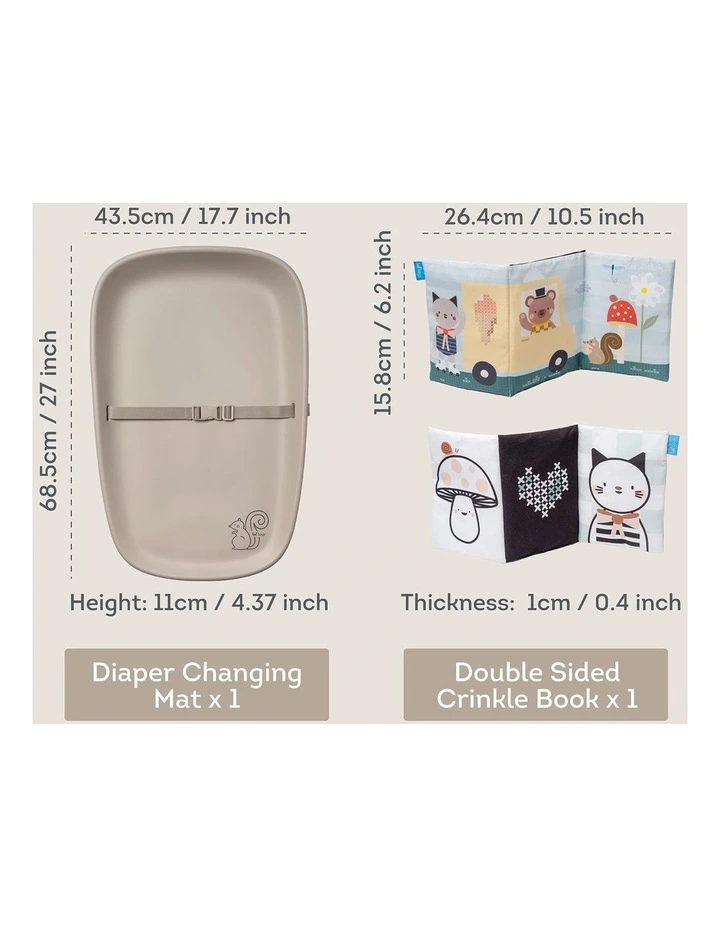 Sensory Change Mat And Crinkle Book in Beige image 2