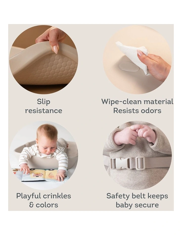 Sensory Change Mat And Crinkle Book in Beige image 3