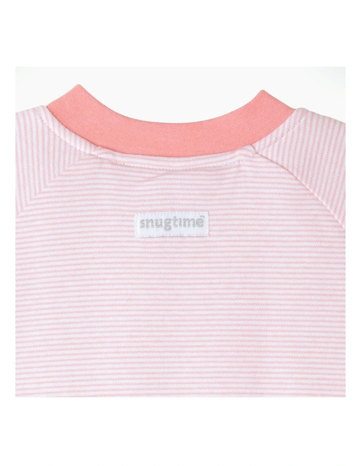 Yarn Dyed Stripe Long Sleeve Padded Cosi Bag in Pink image 4