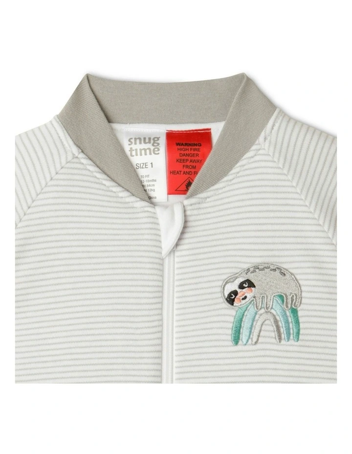 Yarn Dyed Stripe Long Sleeve Padded Cosi Bag in Grey image 2