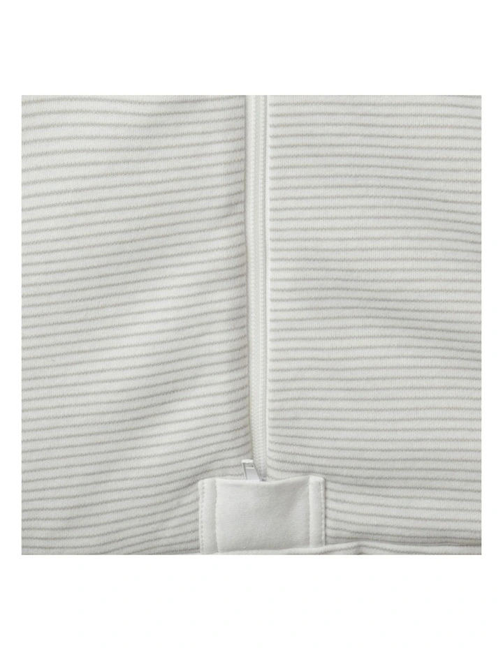 Yarn Dyed Stripe Long Sleeve Padded Cosi Bag in Grey image 3