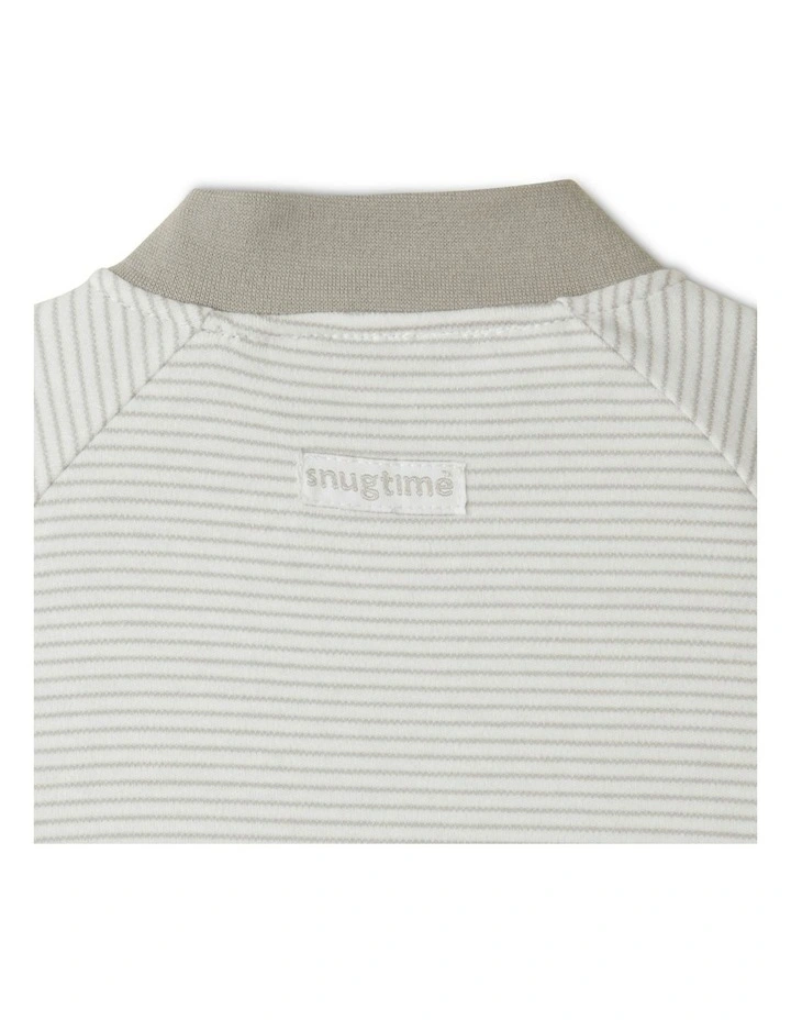Yarn Dyed Stripe Long Sleeve Padded Cosi Bag in Grey image 4