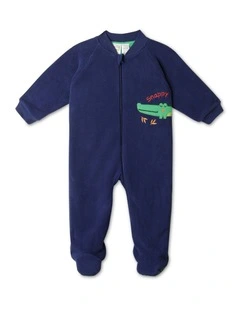 Lined Polar Fleece Blanket Sleeper in Navy