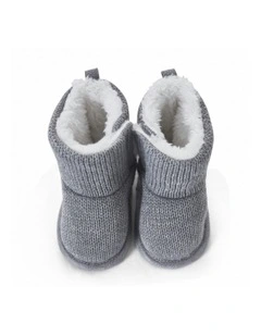 Knitted Dino Boot in Grey
