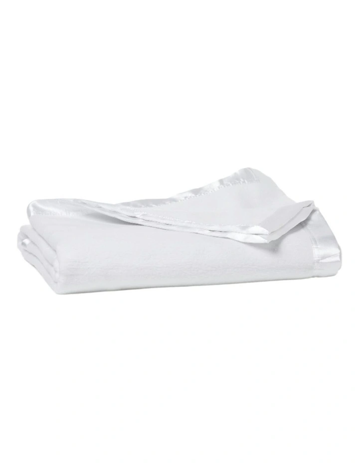 Cot Cotton Fleece Blanket in White image 2