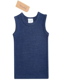 Vest in Navy Marle