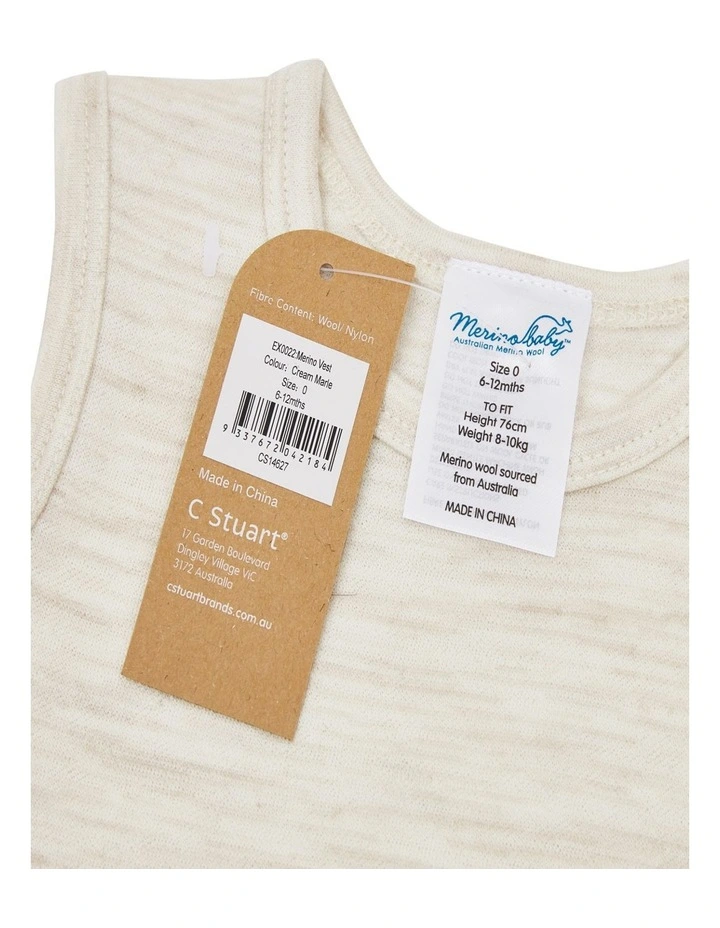 Vest in Cream Marle image 3