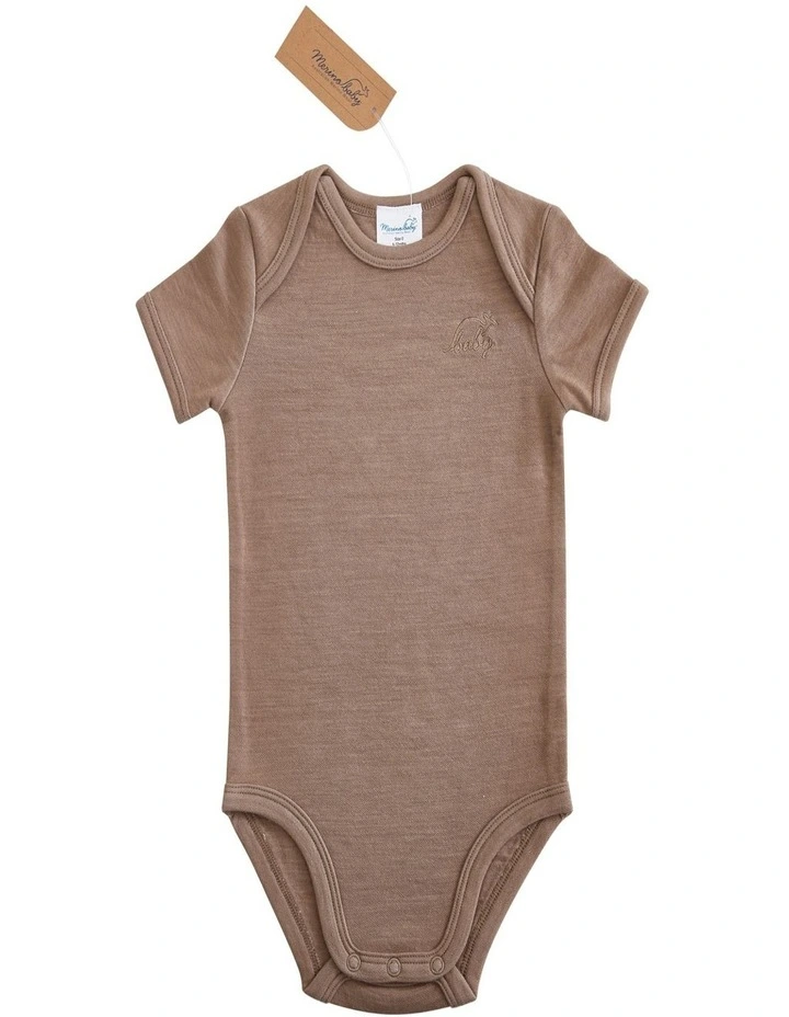 Short Sleeve Bodysuit in Brown Marle image 1
