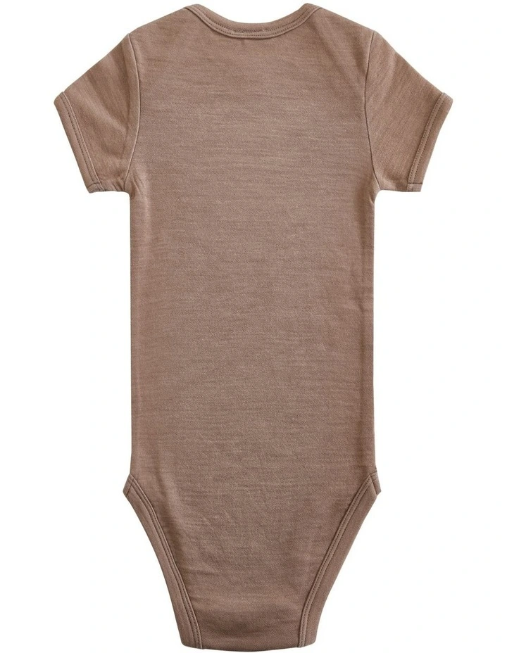Short Sleeve Bodysuit in Brown Marle image 2