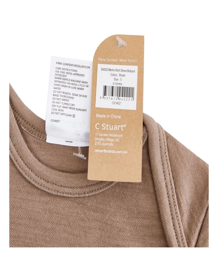 Short Sleeve Bodysuit in Brown Marle image 4