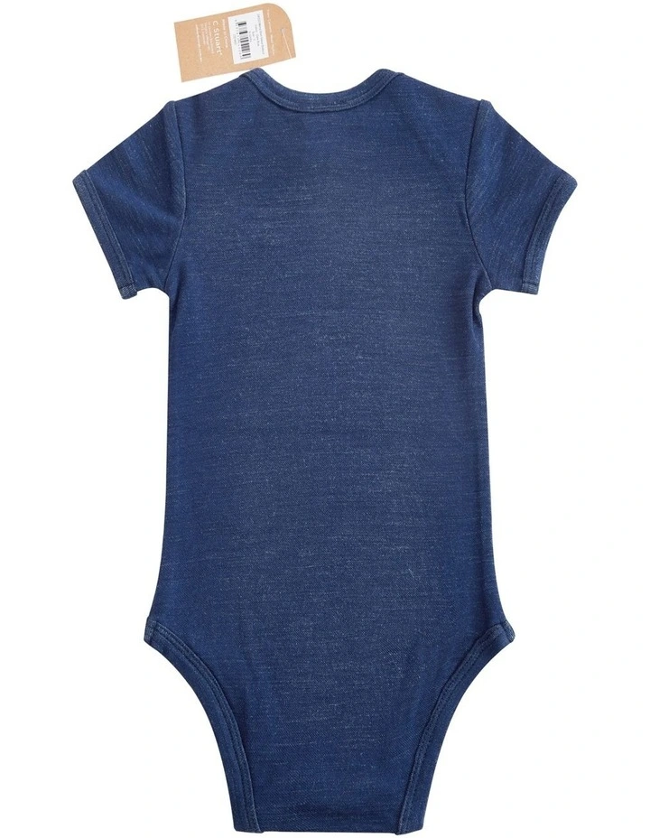 Short Sleeve Bodysuit in Navy Marle image 2
