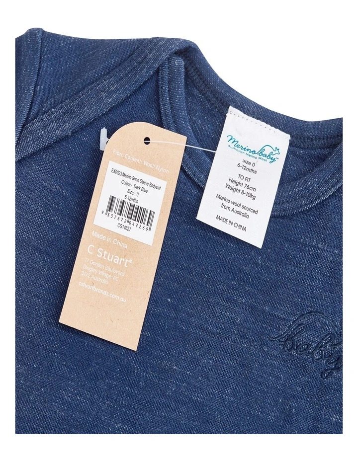 Short Sleeve Bodysuit in Navy Marle image 3