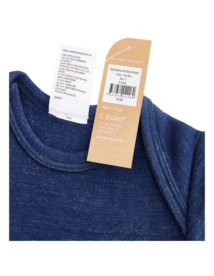 Short Sleeve Bodysuit in Navy Marle image 4
