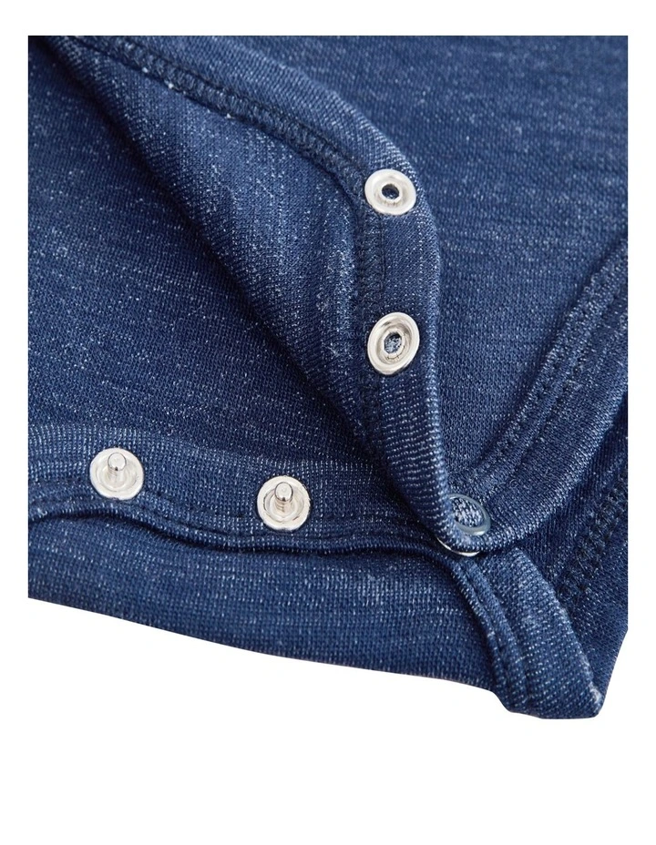 Short Sleeve Bodysuit in Navy Marle image 6