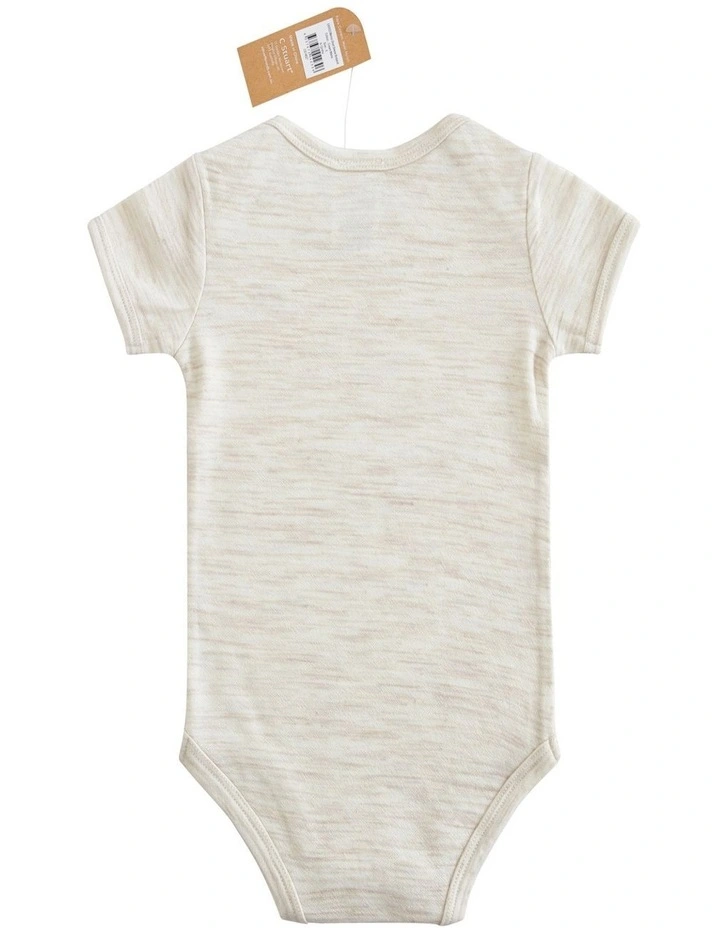 Short Sleeve Bodysuit in Cream Marle image 2