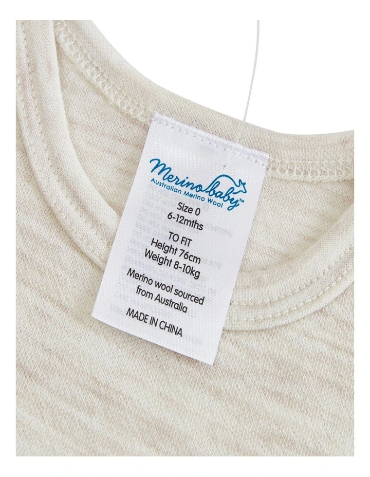 Short Sleeve Bodysuit in Cream Marle image 3