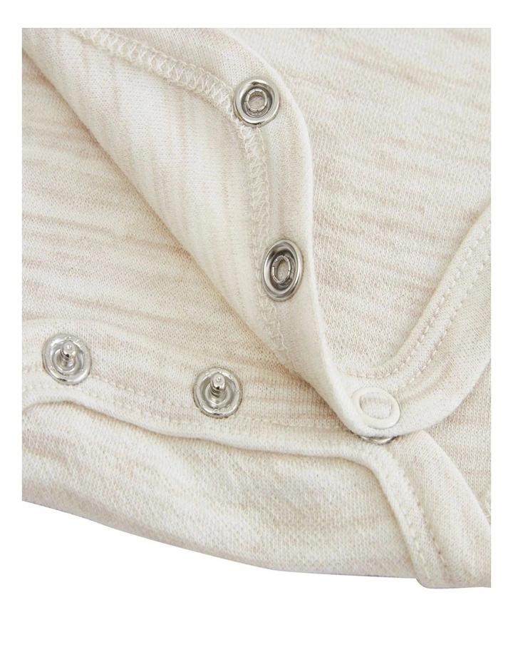Short Sleeve Bodysuit in Cream Marle image 6