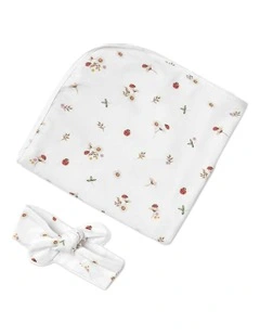 Organic Jersey Wrap & Topknot Set in Multi