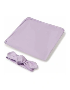 Organic Jersey Wrap & Topknot Set in Lilac