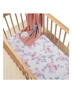 Skies Organic Fitted Cot Sheet in Lilac