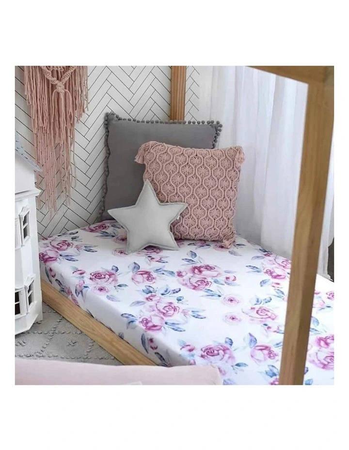 Skies Organic Fitted Cot Sheet in Lilac image 6