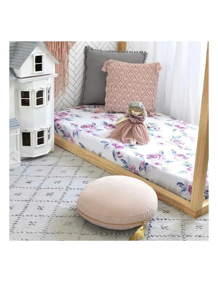 Skies Organic Fitted Cot Sheet in Lilac image 7
