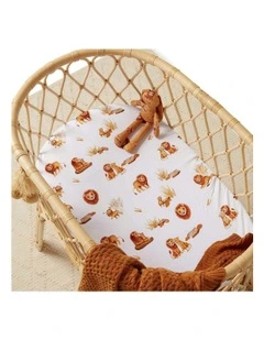 Lion Organic Bassinet Sheet / Change Pad Cover in Multi