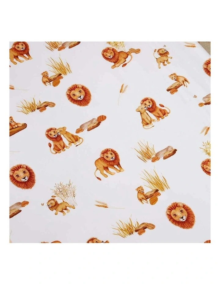 Lion Organic Bassinet Sheet / Change Pad Cover in Multi image 2