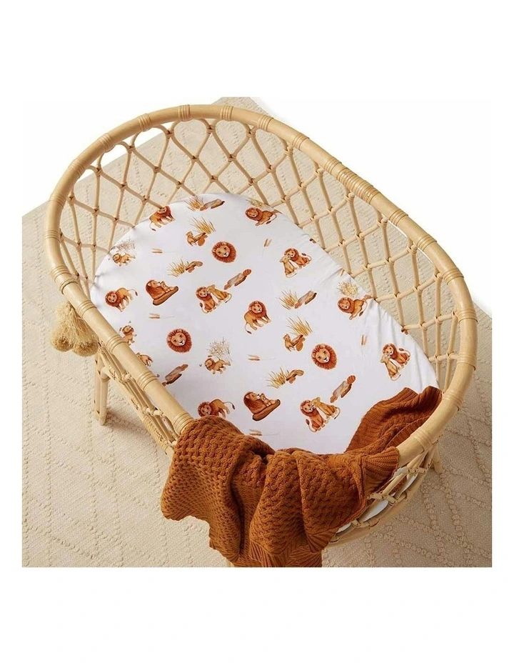 Lion Organic Bassinet Sheet / Change Pad Cover in Multi image 3