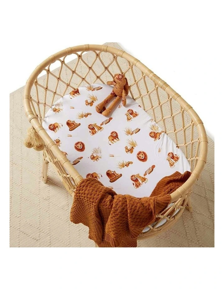 Lion Organic Bassinet Sheet / Change Pad Cover in Multi image 4