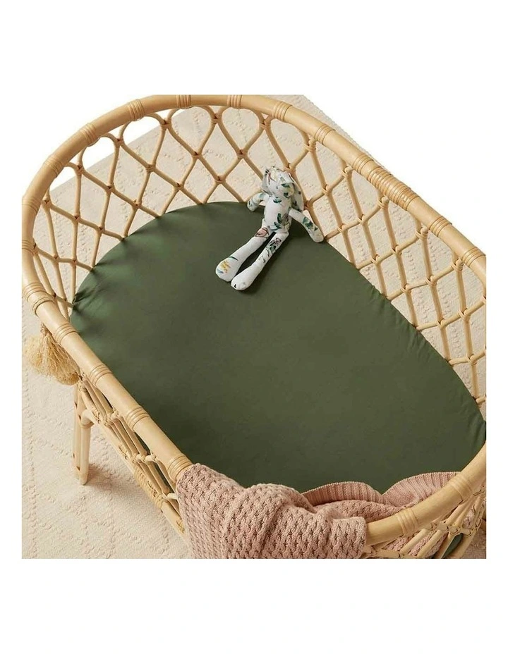 Organic Bassinet Sheet / Change Pad Cover in Olive image 3