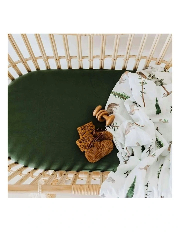 Organic Bassinet Sheet / Change Pad Cover in Olive image 5