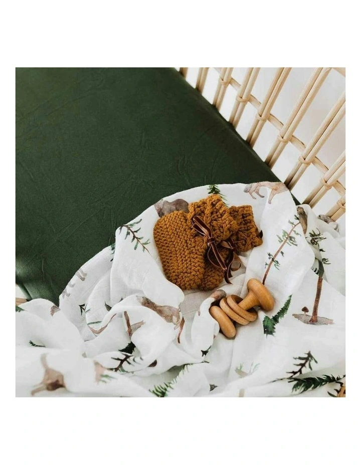 Organic Bassinet Sheet / Change Pad Cover in Olive image 6