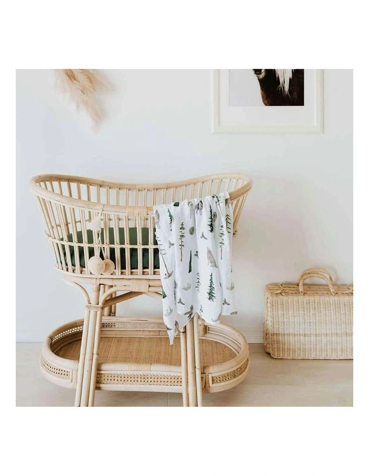 Organic Bassinet Sheet / Change Pad Cover in Olive image 7