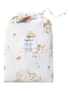 Pony Pals Organic Fitted Cot Sheet in Multi