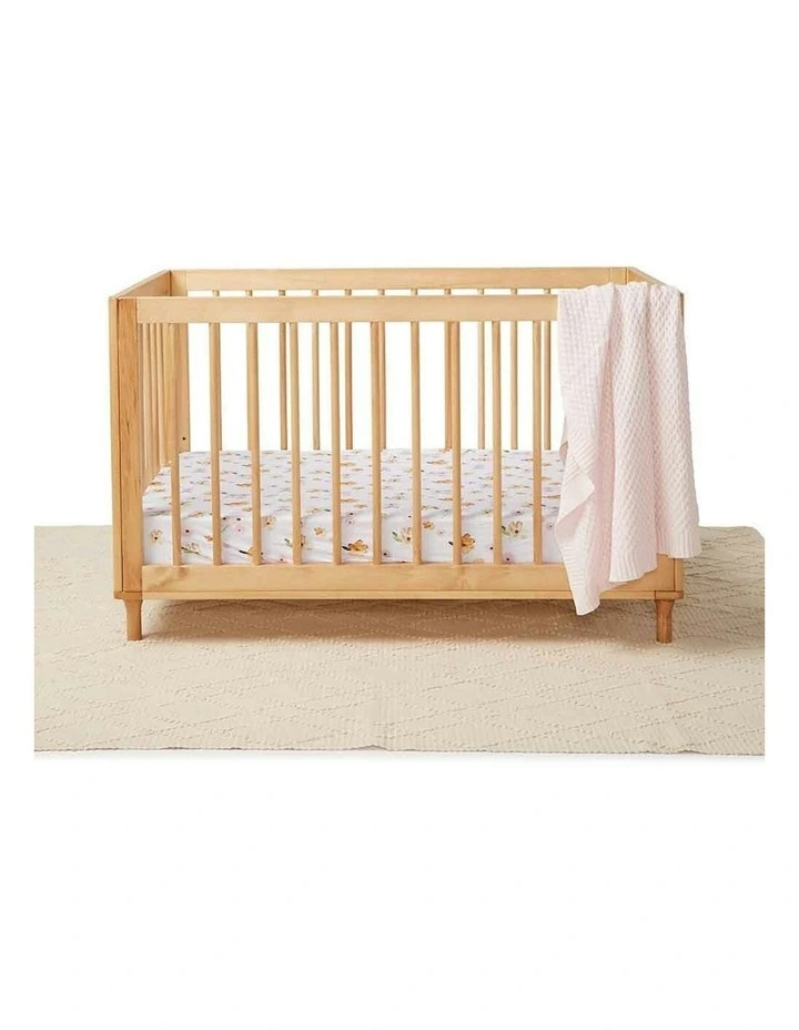 Poppy Organic Fitted Cot Sheet in White image 4