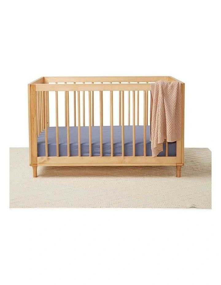 Reign Organic Fitted Cot Sheet in Blue image 4