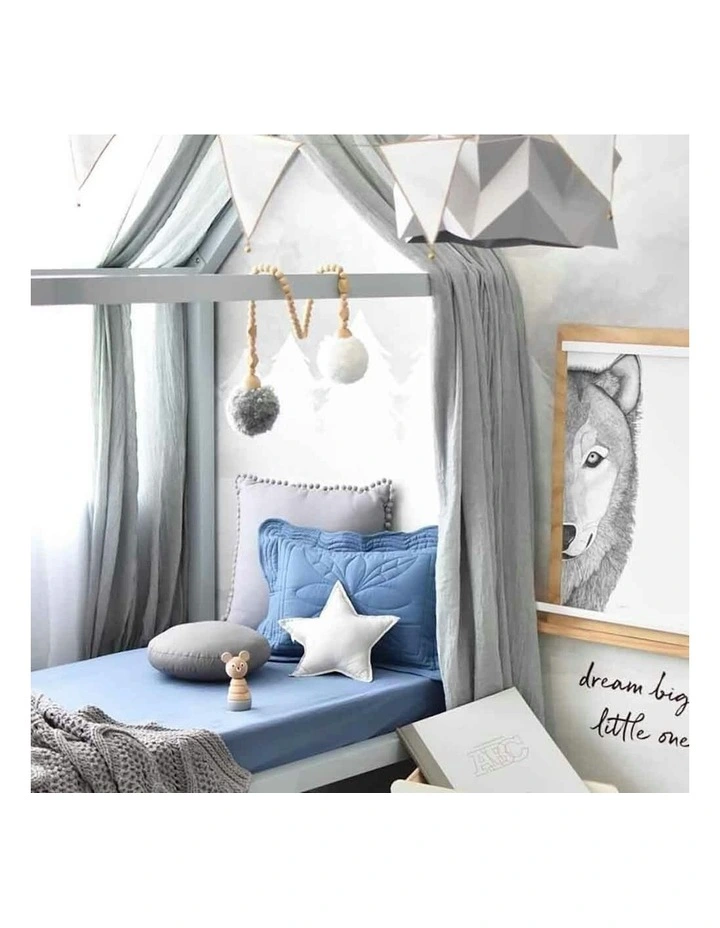 Reign Organic Fitted Cot Sheet in Blue image 6