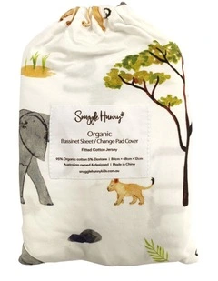 Safari Organic Bassinet Sheet and Change Pad Cover in White