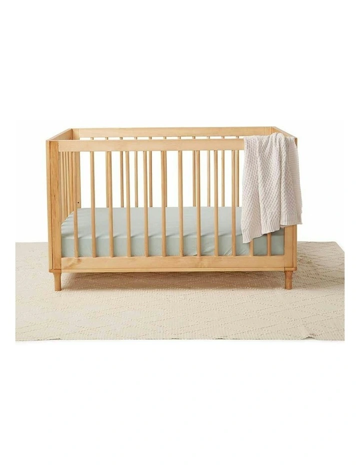 Organic Fitted Cot Sheet in Sage image 4
